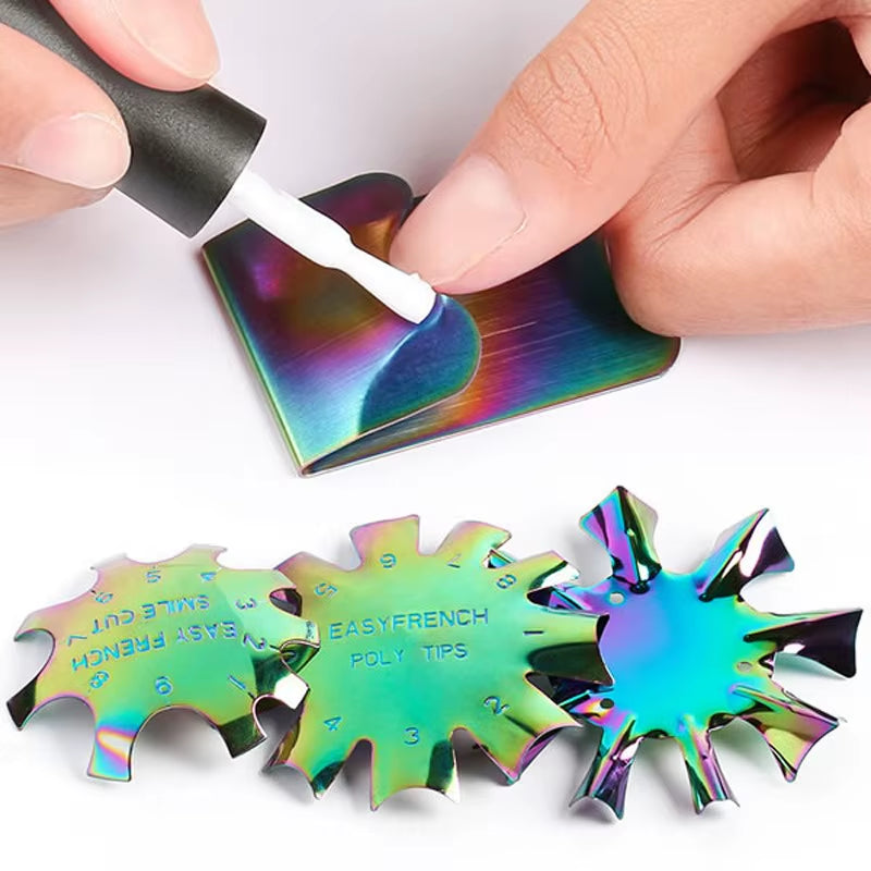 1Pcs Easy French Cut V-Shape Tips Manicure Edge Trimmer C-Curve/Oval Shape Trimmer Steel Line Tools Nail Art Acrylic Cutter AM01